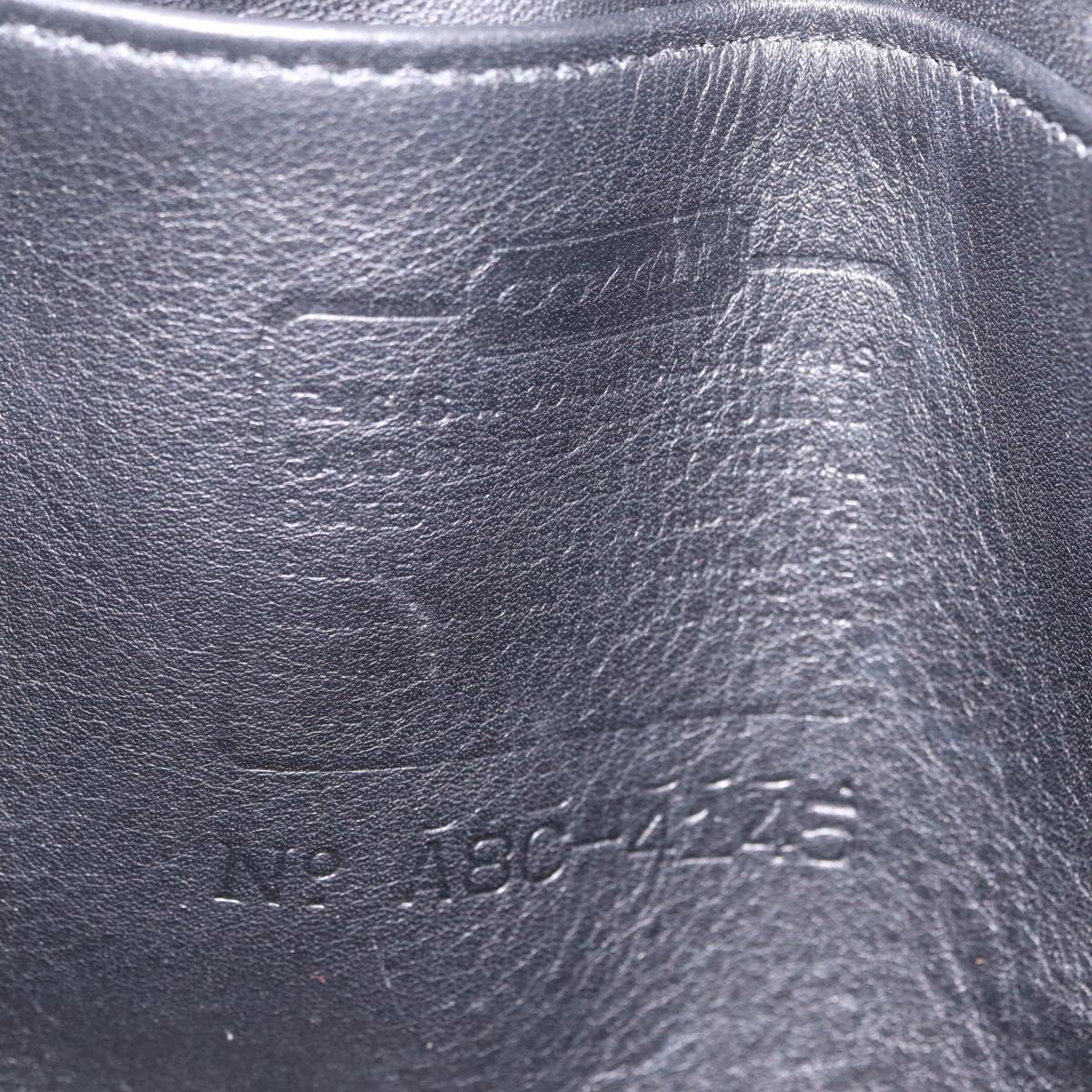 Coach Hand Bag Leather Black Gold Auth yk21124A