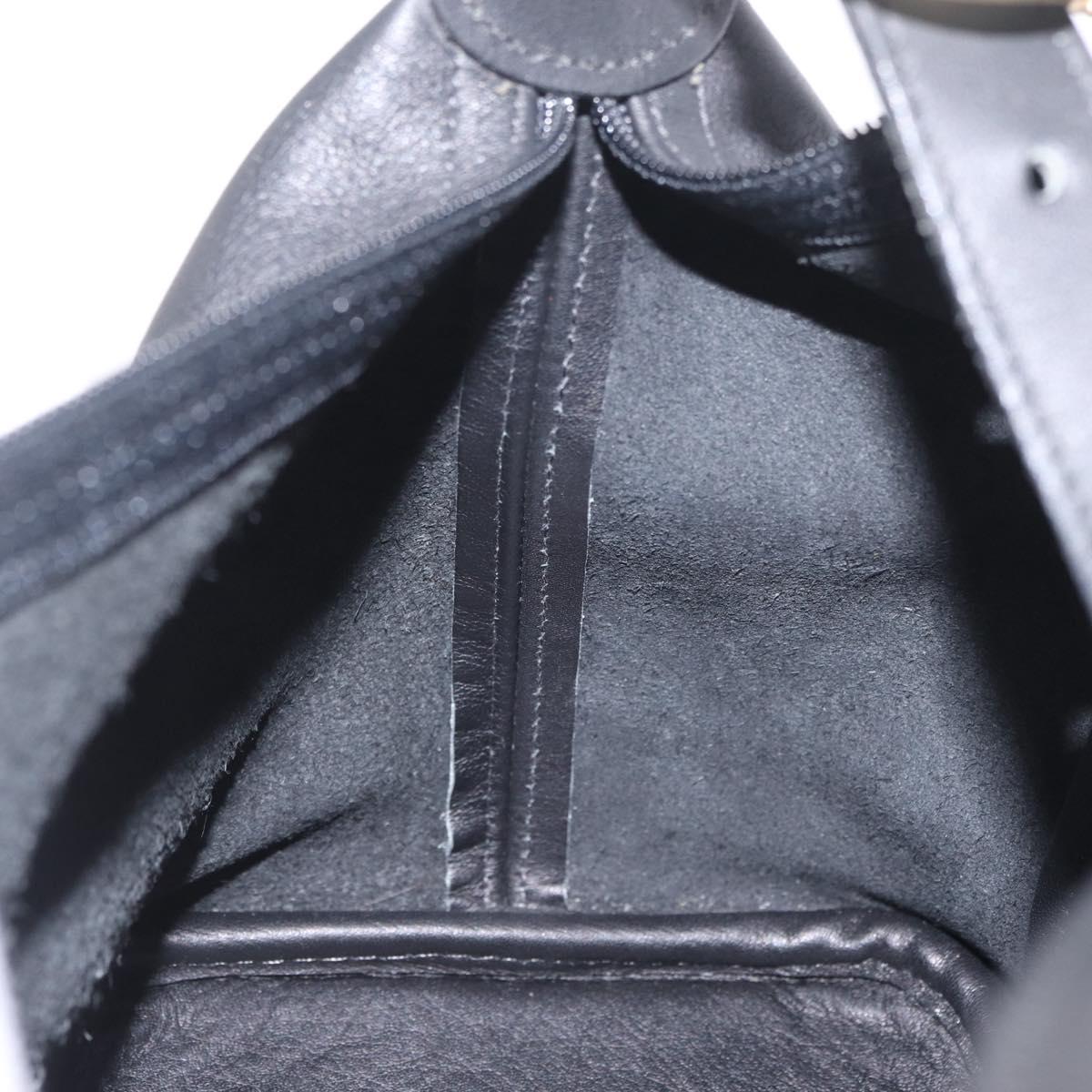 Coach Hand Bag Leather Black Gold Auth yk21124A