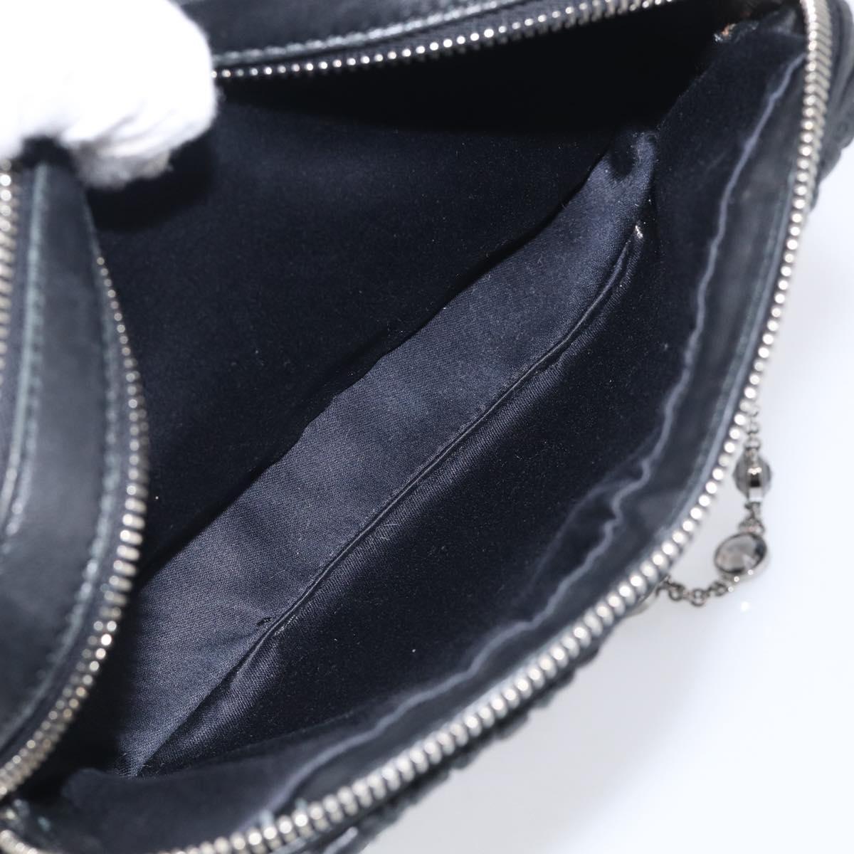 Miu Miu Matelasse Bijoux Shoulder Bag Leather 2way Black Silver Auth yk21143SAM