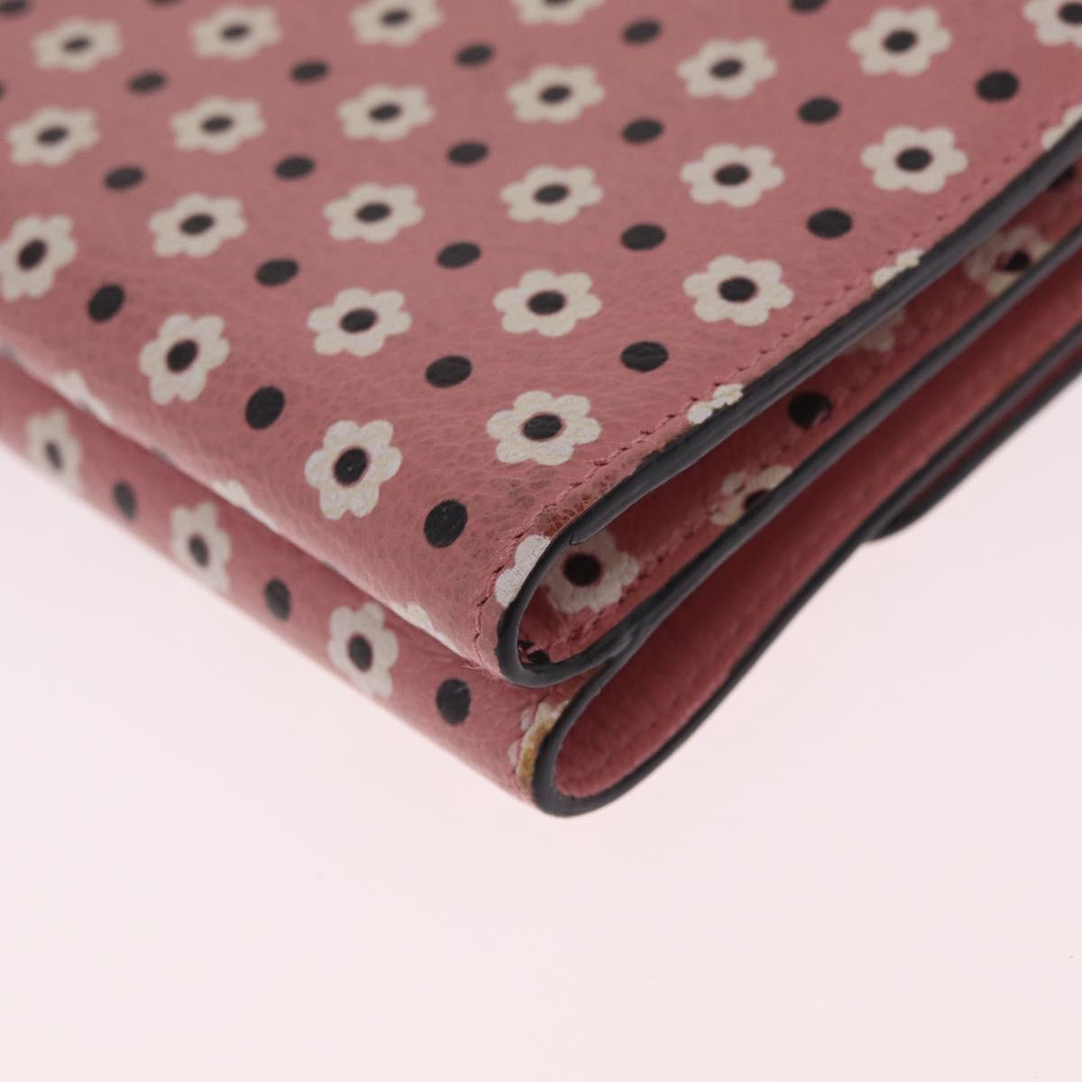 Miu Miu Wallet Leather Pink Gold Auth yk21144M