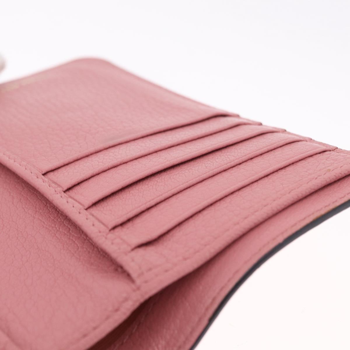 Miu Miu Wallet Leather Pink Gold Auth yk21144M