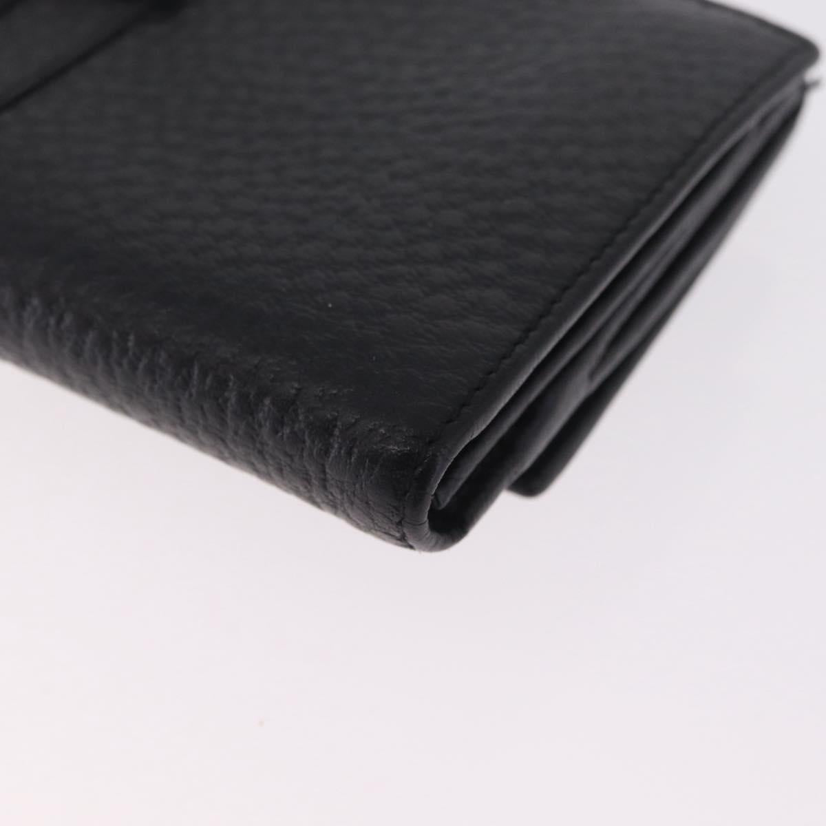 GUCCI Long Wallet Leather Black Gold 131847 Auth yk21145V
