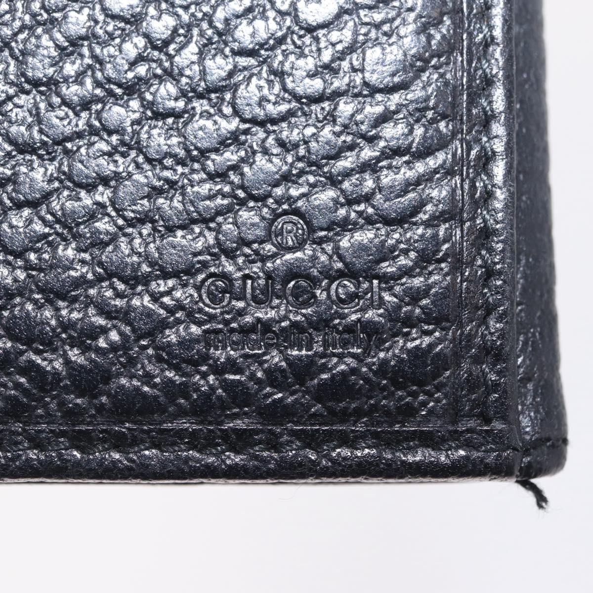 GUCCI Long Wallet Leather Black Gold 131847 Auth yk21145V