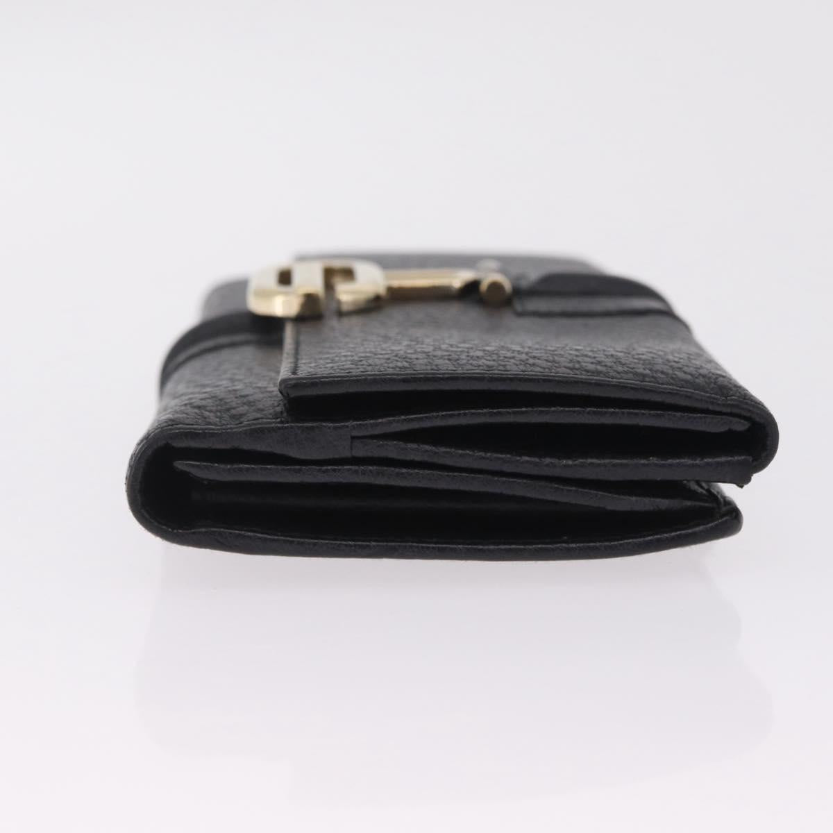 GUCCI Long Wallet Leather Black Gold 131847 Auth yk21145V