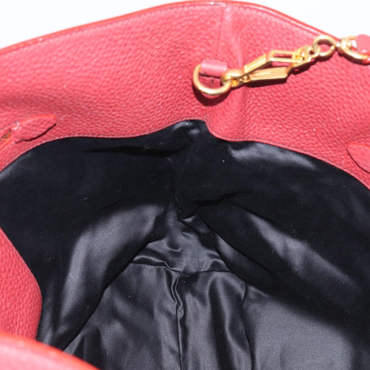 Miu Miu Tote Bag Leather 2way Red Gold Auth yk21146V