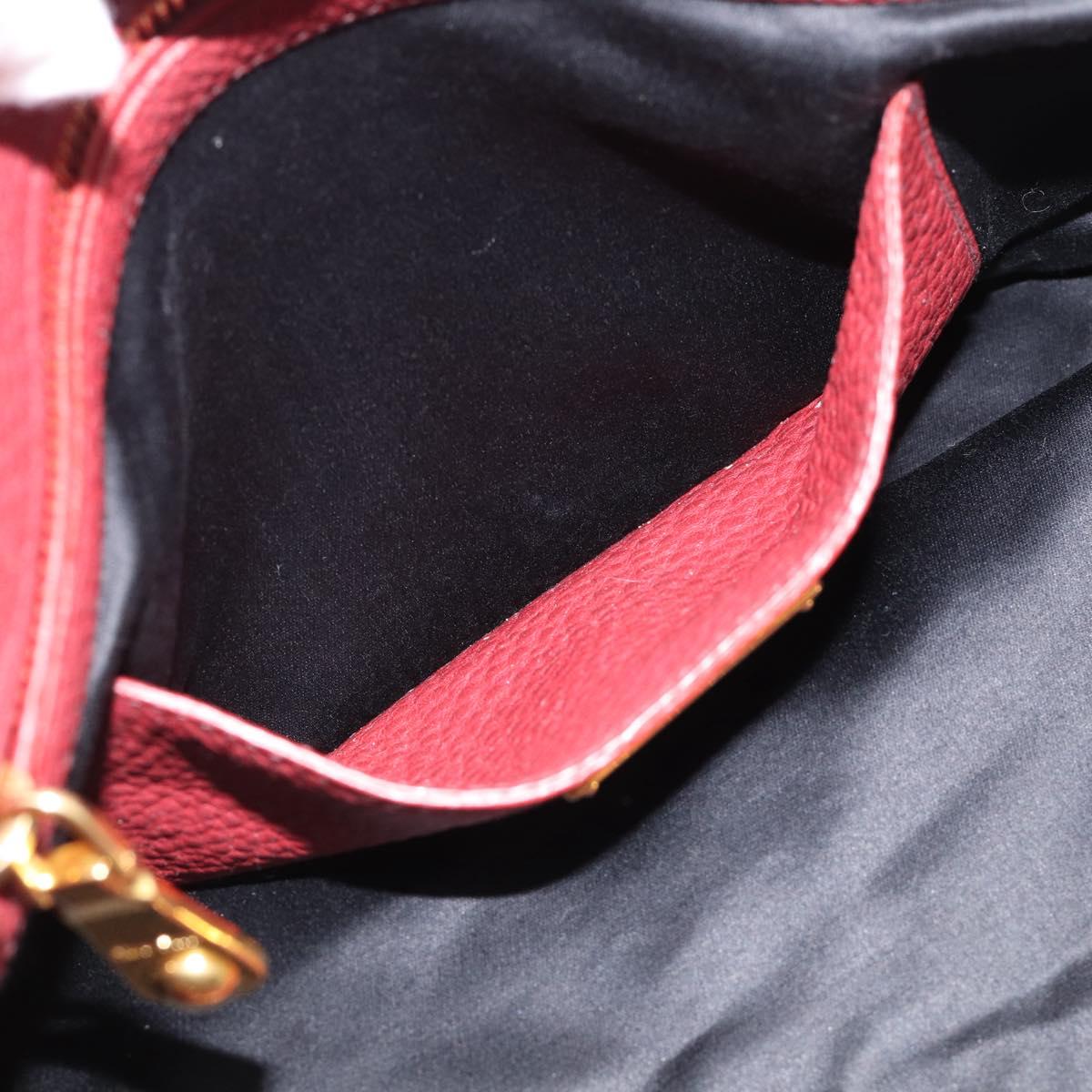 Miu Miu Tote Bag Leather 2way Red Gold Auth yk21146V