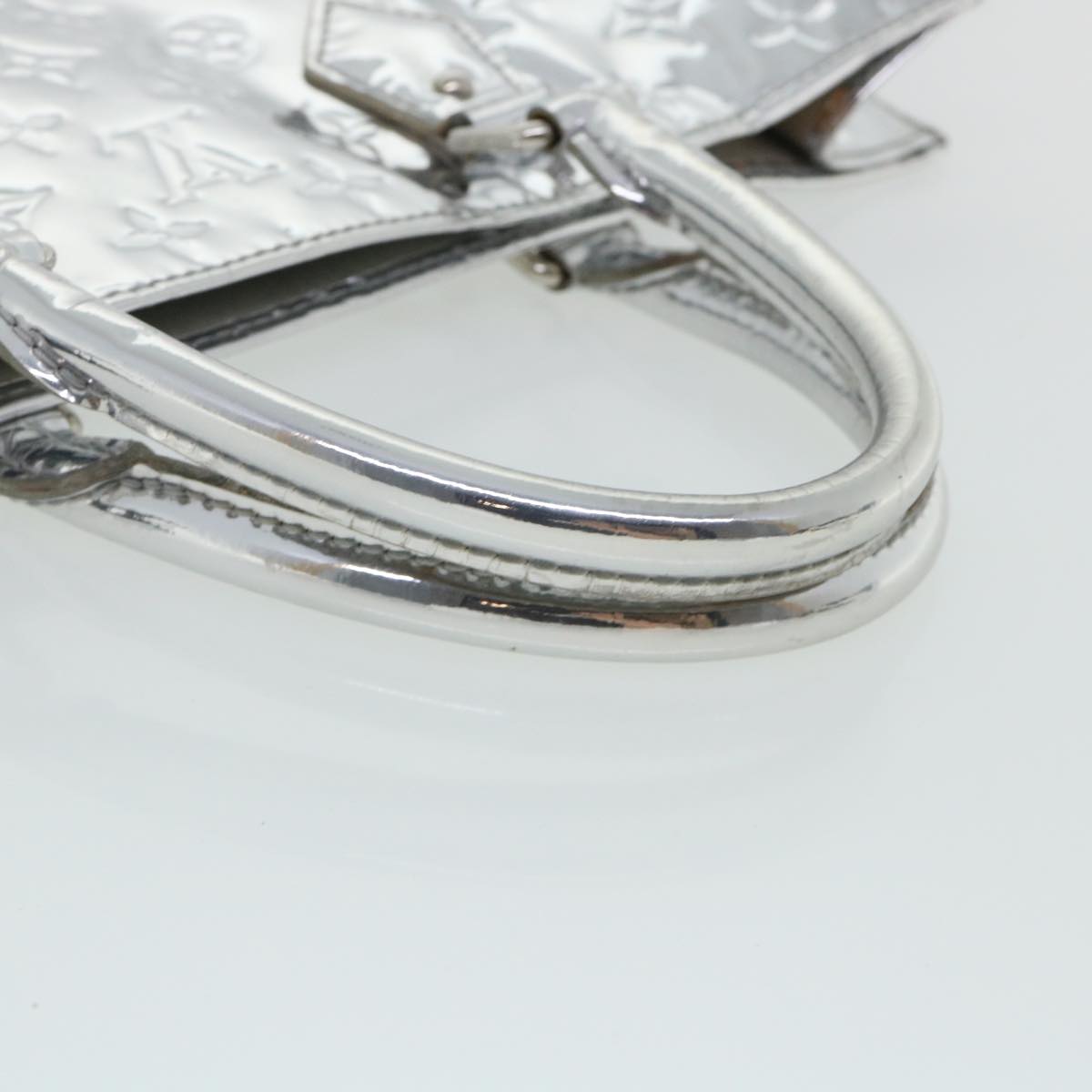 LOUIS VUITTON Monogram Miroir Sac Plat Hand Bag Silver M40269 LV Auth yk5783