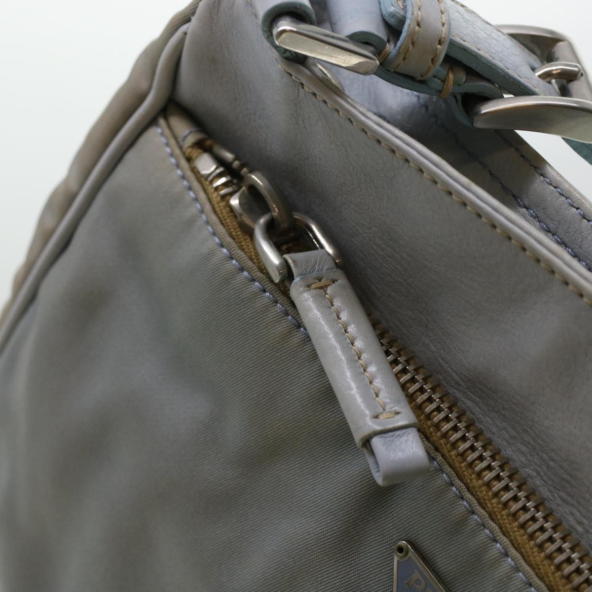 PRADA Shoulder Bag Nylon Blue Auth yk6849B