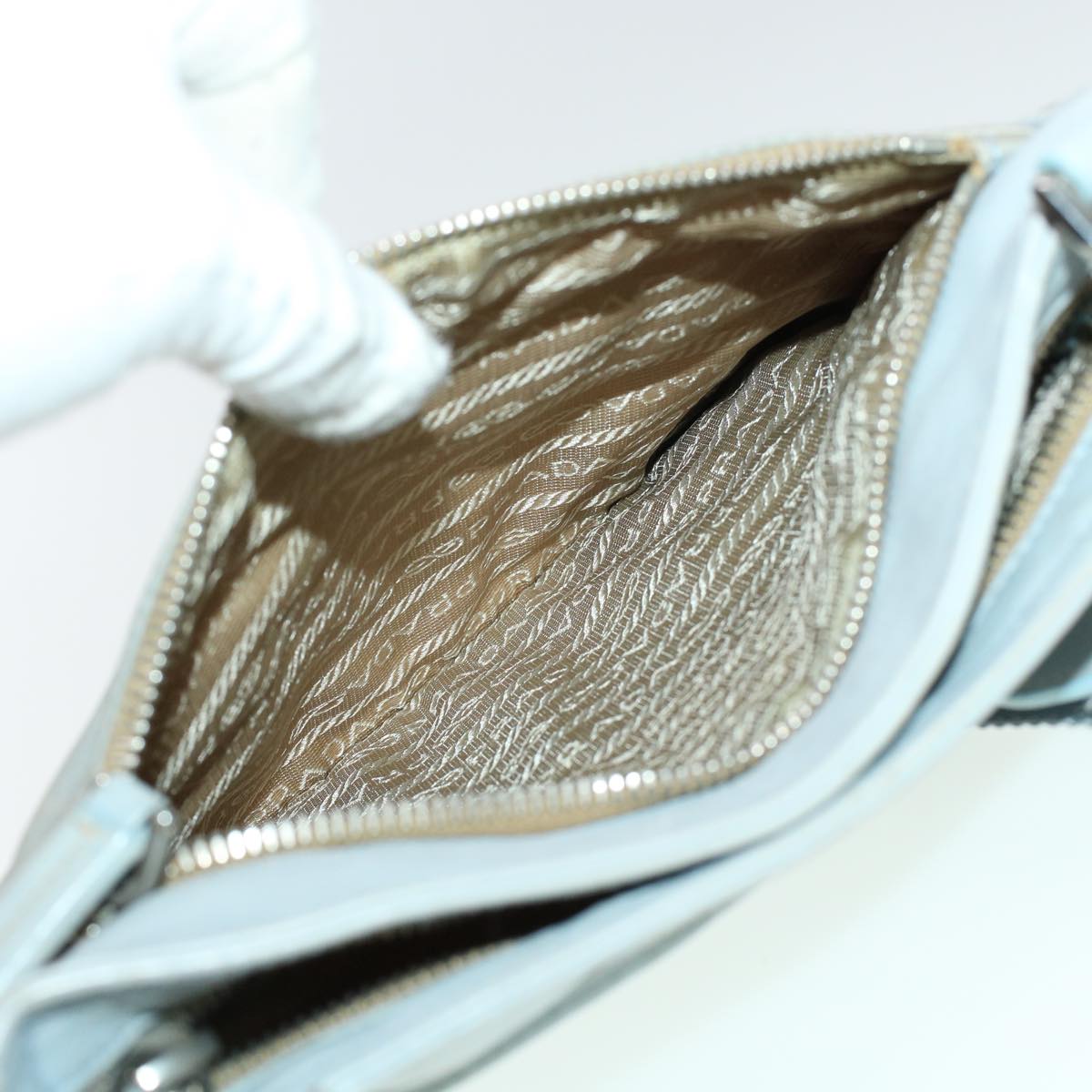 PRADA Shoulder Bag Nylon Blue Auth yk6849B