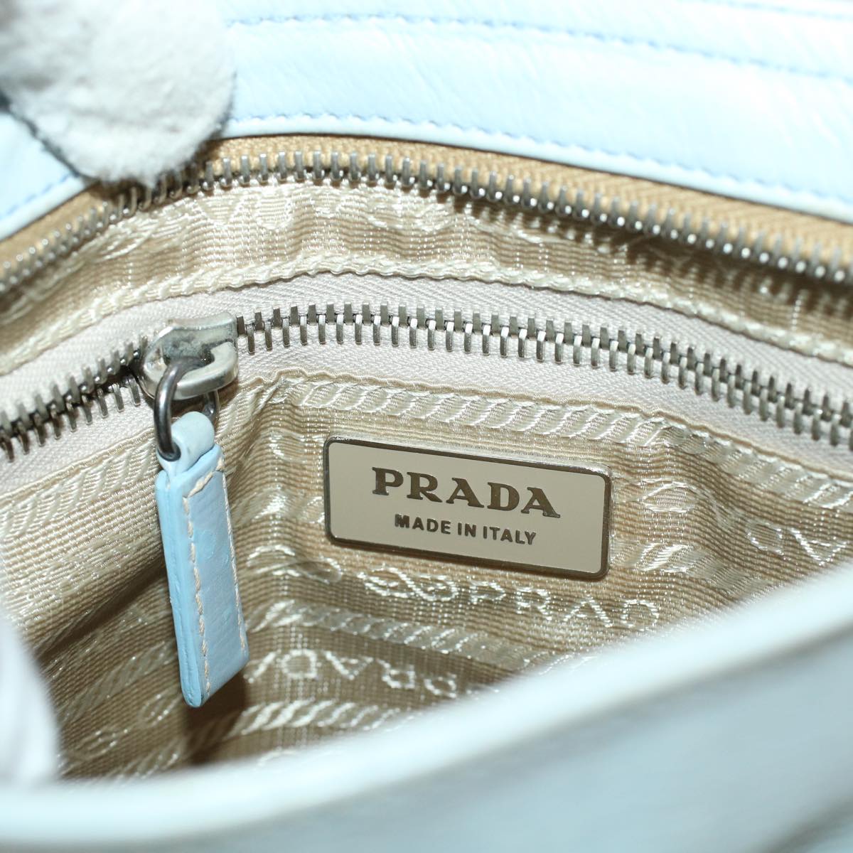 PRADA Shoulder Bag Nylon Blue Auth yk6849B