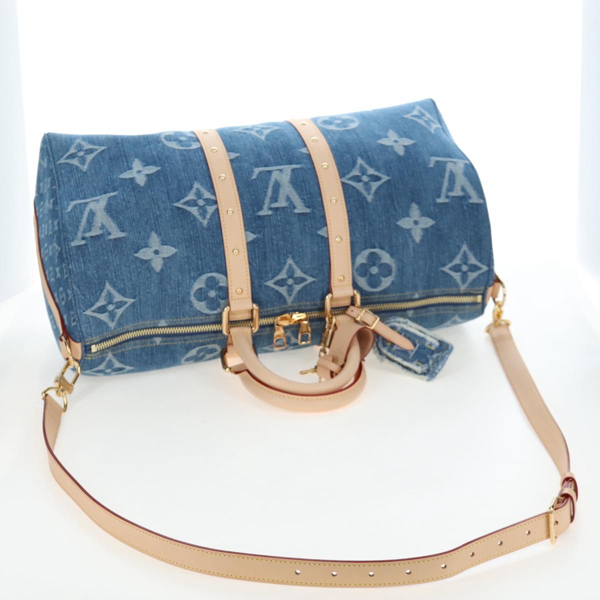 LOUIS VUITTON Monogram Denim Keepall Bandouliere 45 Bag M24315 LV Auth yk9898SM