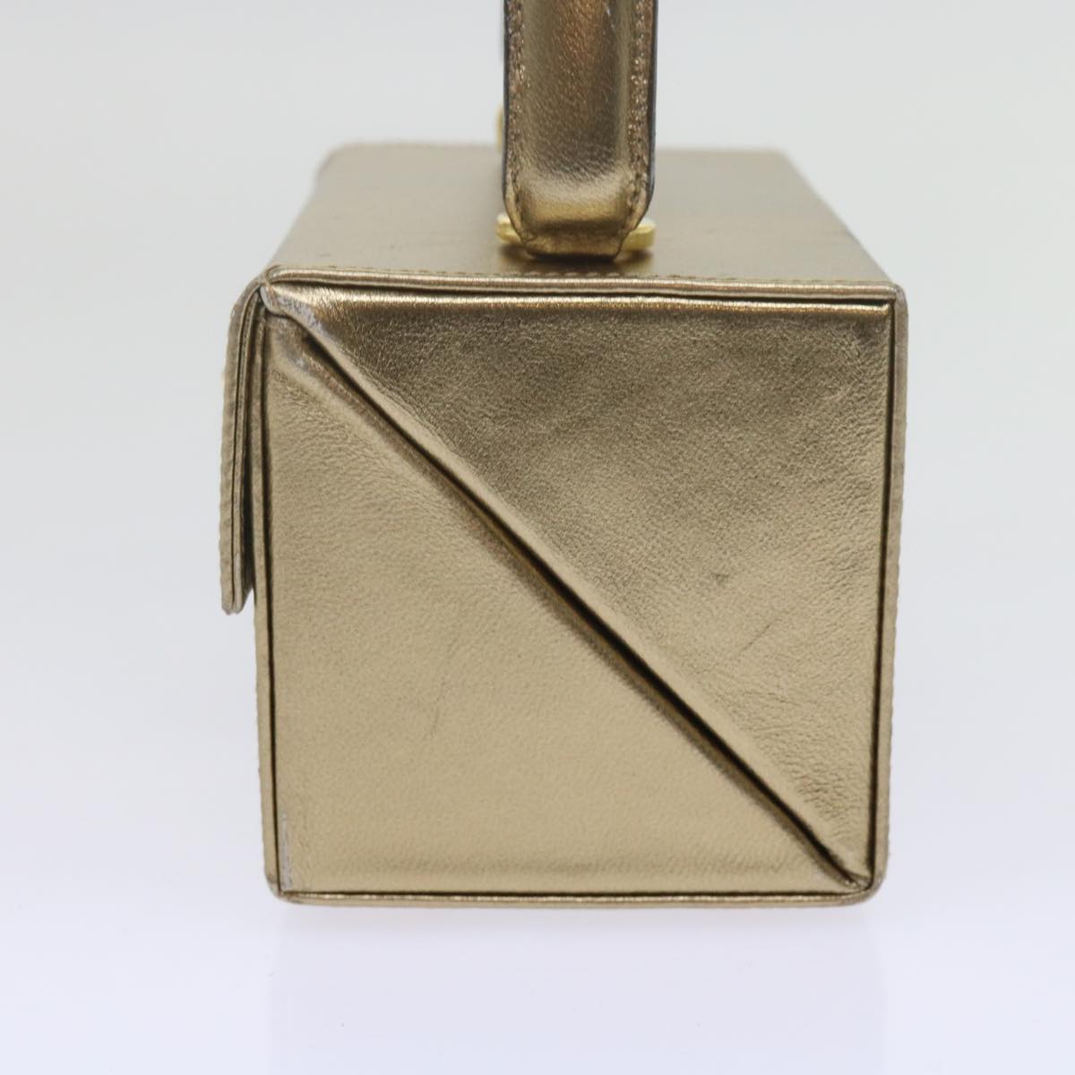 Salvatore Ferragamo Gancini Hand Bag Leather Gold Tone Auth yk9994