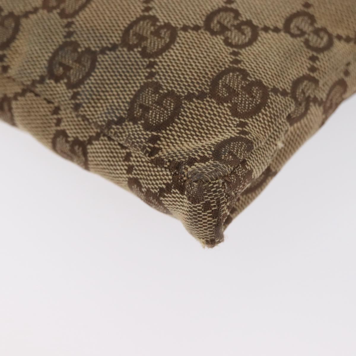 GUCCI GG Canvas Waist bag Beige Silver 28566 Auth YKZ003