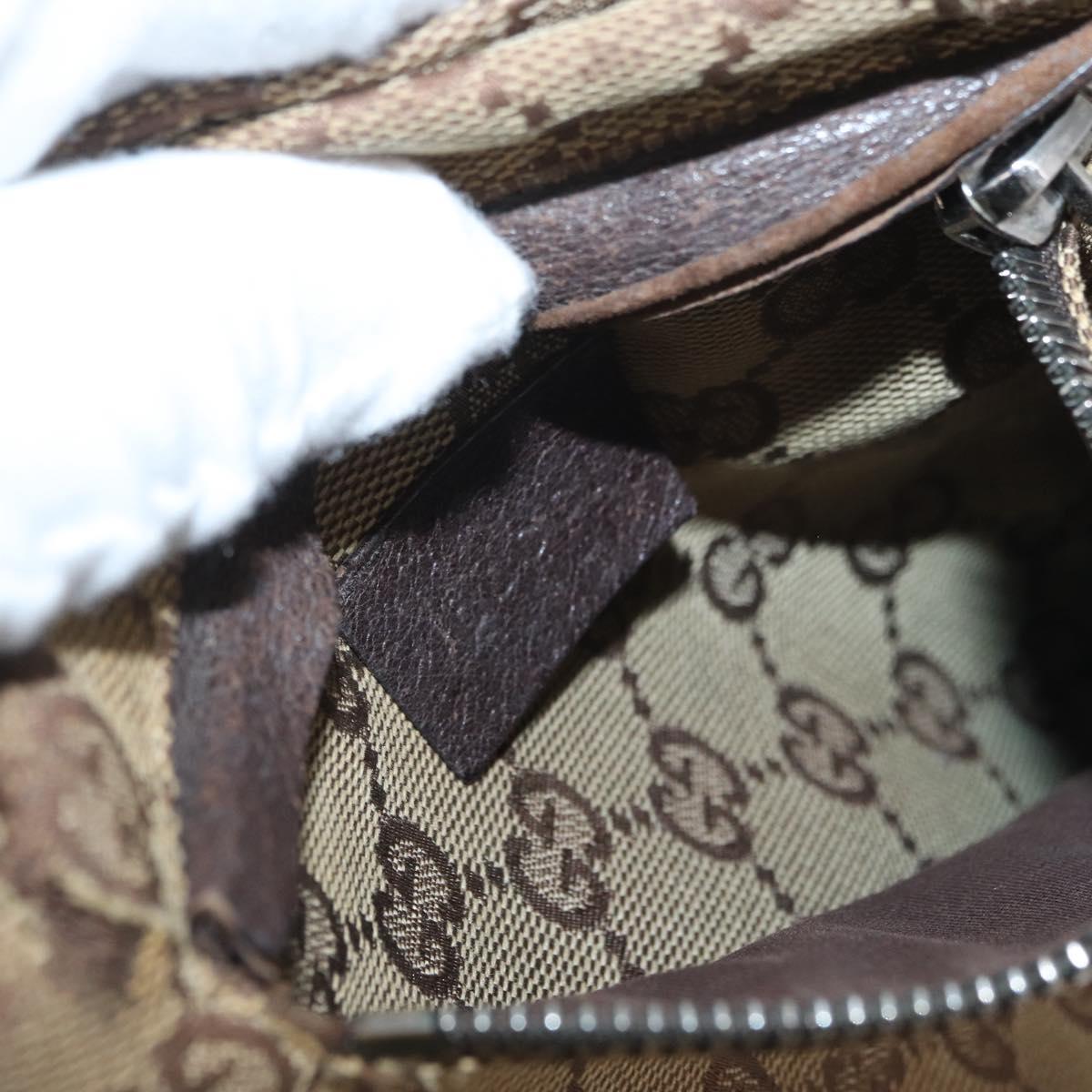 GUCCI GG Canvas Waist bag Beige Silver 28566 Auth YKZ003