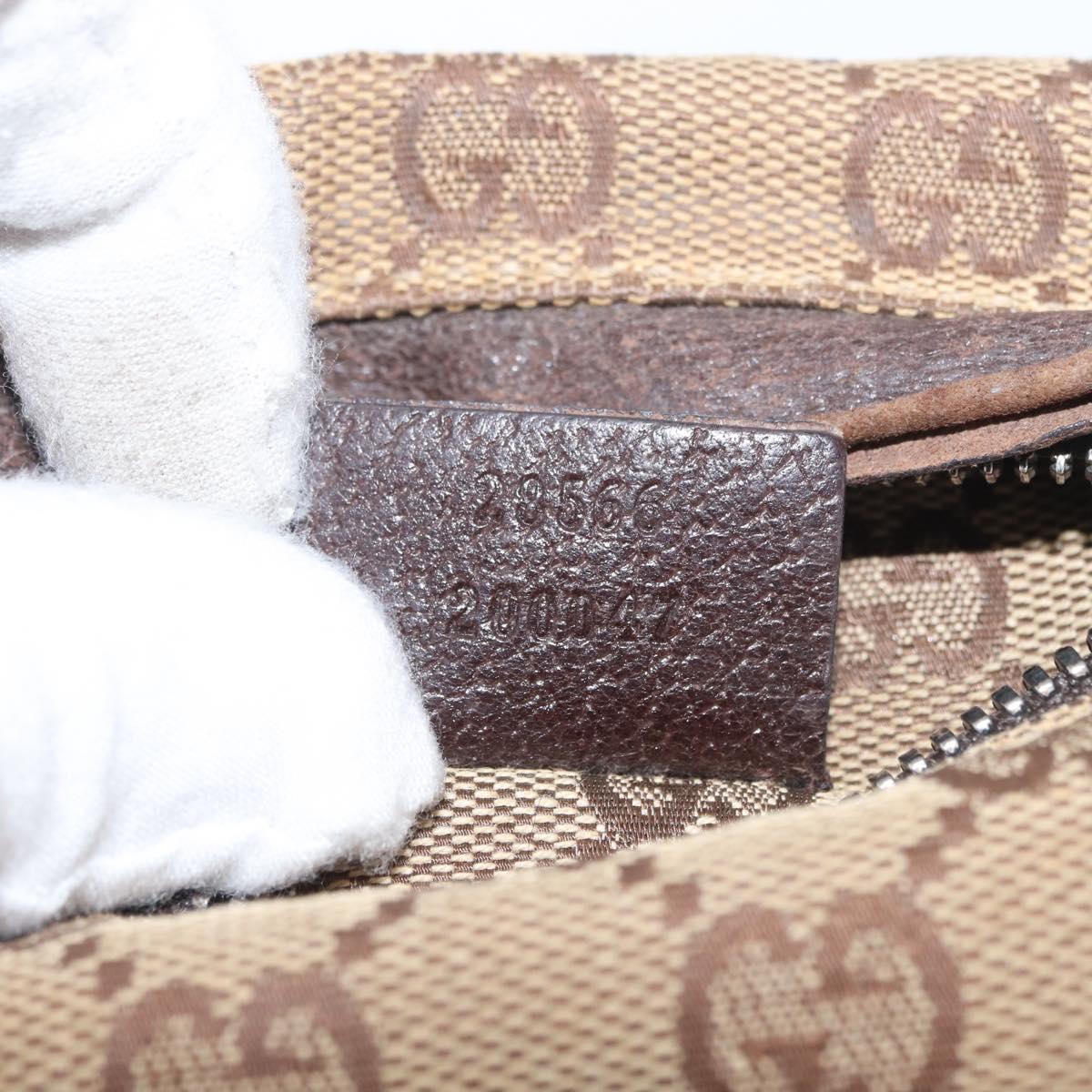 GUCCI GG Canvas Waist bag Beige Silver 28566 Auth YKZ003