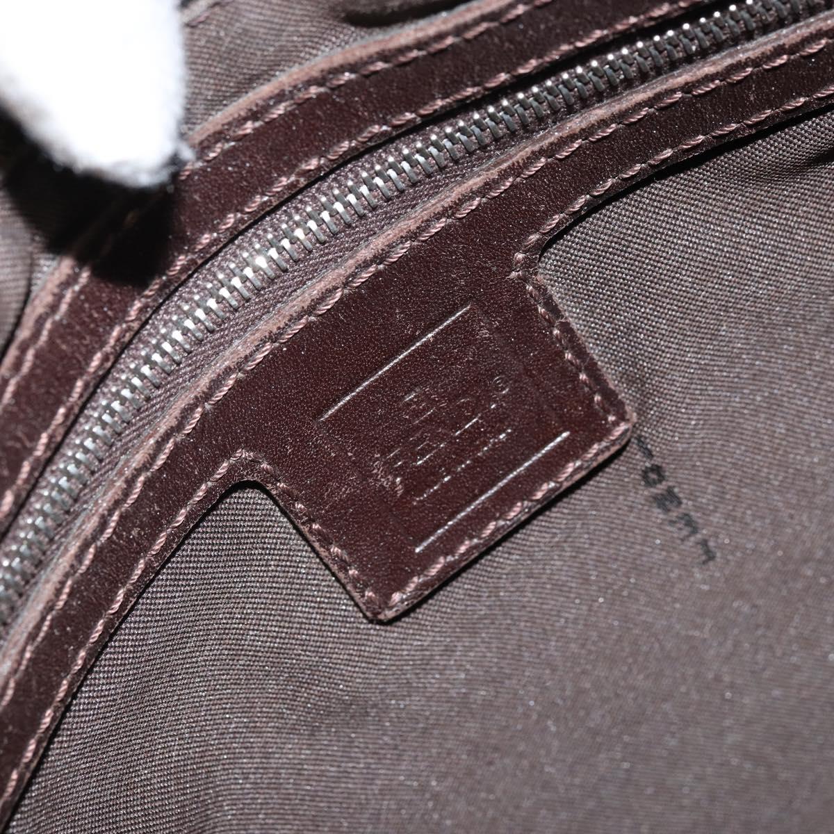 FENDI Zucca Canvas Mamma Baguette Shoulder Bag Black Brown Auth YKZ028A