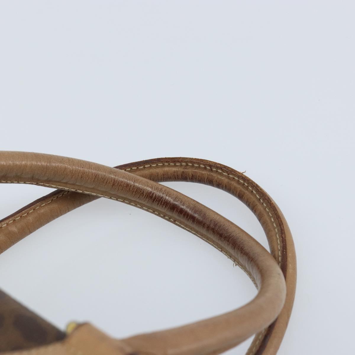 CELINE Macadam Canvas Hand Bag PVC Leather Brown Gold Auth YKZ043