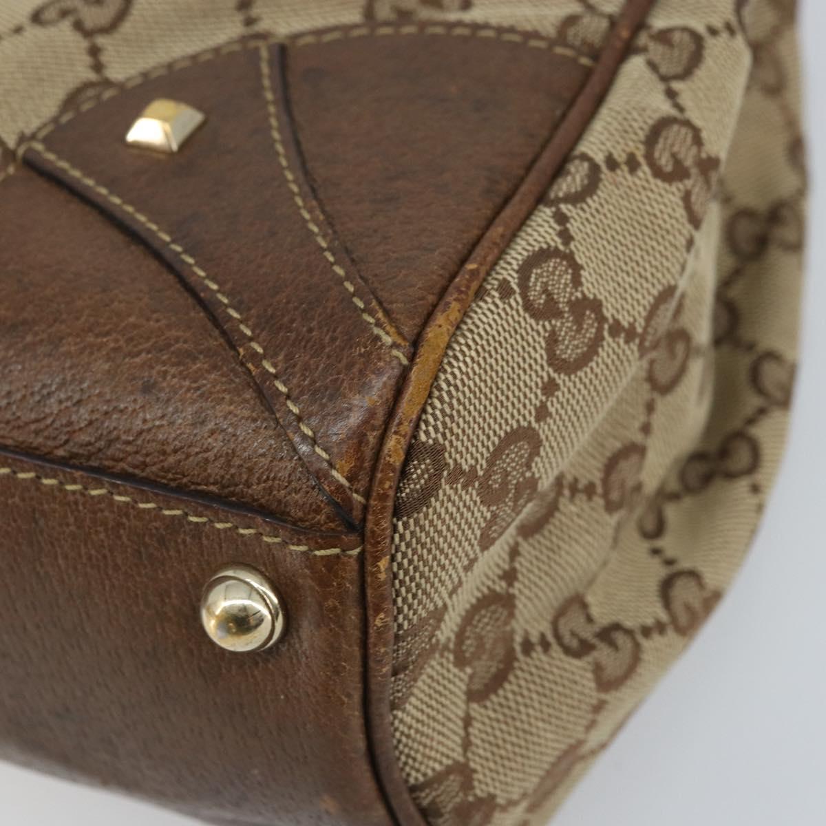 GUCCI GG Canvas Jackie Hand Bag Beige Gold 124407 Auth YKZ049