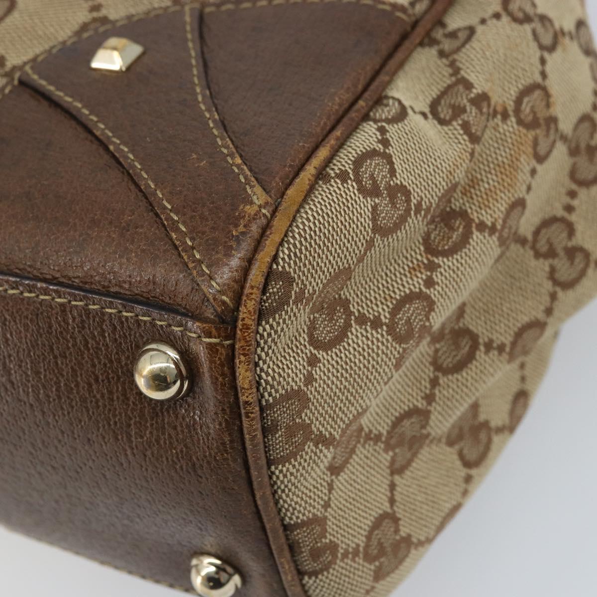 GUCCI GG Canvas Jackie Hand Bag Beige Gold 124407 Auth YKZ049