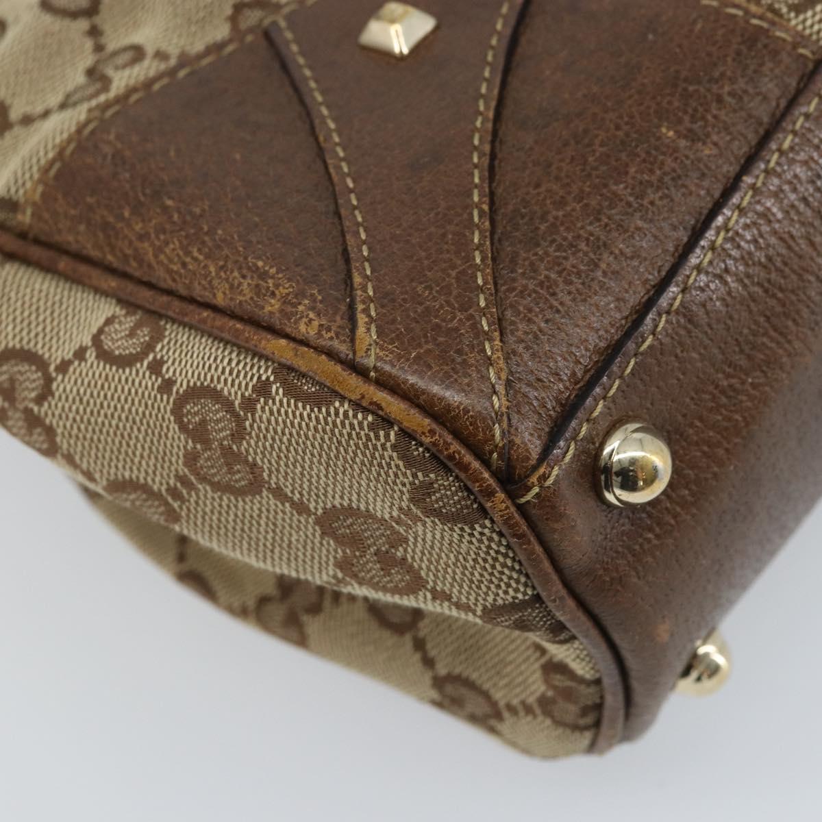GUCCI GG Canvas Jackie Hand Bag Beige Gold 124407 Auth YKZ049
