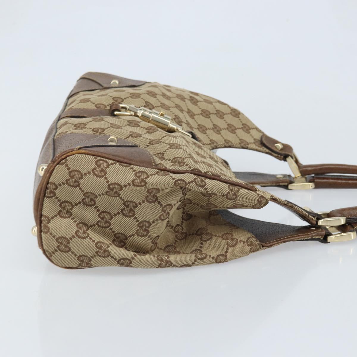 GUCCI GG Canvas Jackie Hand Bag Beige Gold 124407 Auth YKZ049