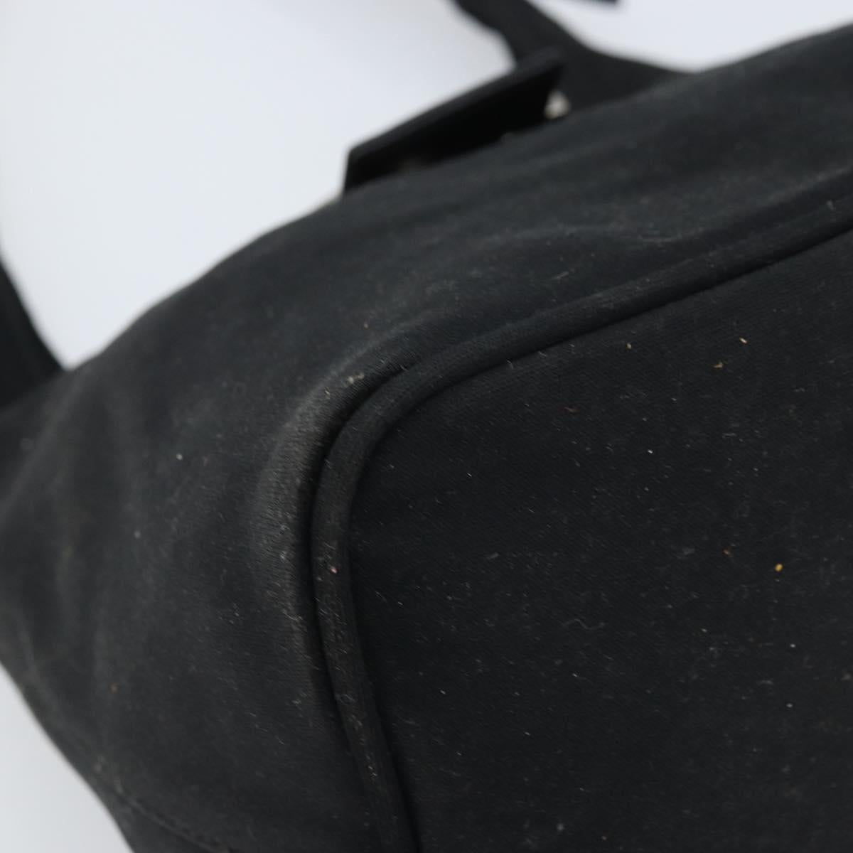 FENDI Hand Bag Nylon Black Silver Auth YKZ062