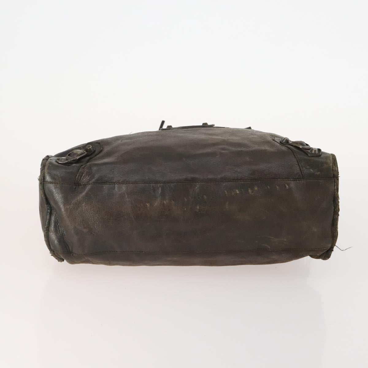 BALENCIAGA The City Hand Bag Leather 2way Brown 115748 Auth YKZ094
