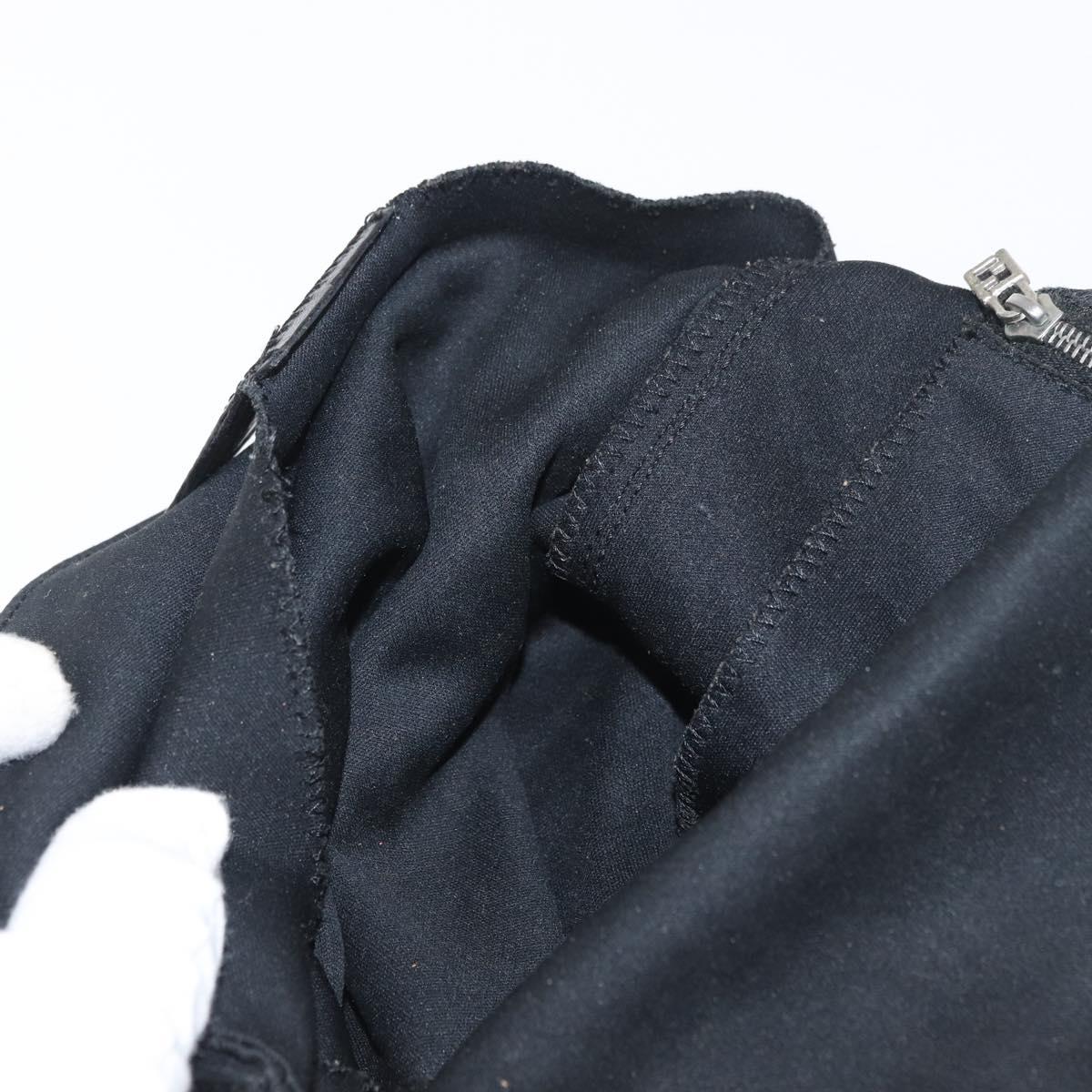 FENDI Mamma Baguette Shoulder Bag Nylon Black Silver Auth YKZ1001