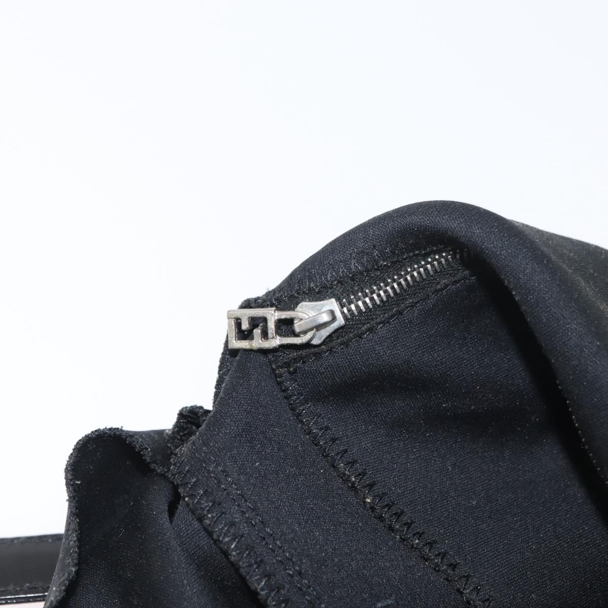 FENDI Mamma Baguette Shoulder Bag Nylon Black Silver Auth YKZ1001