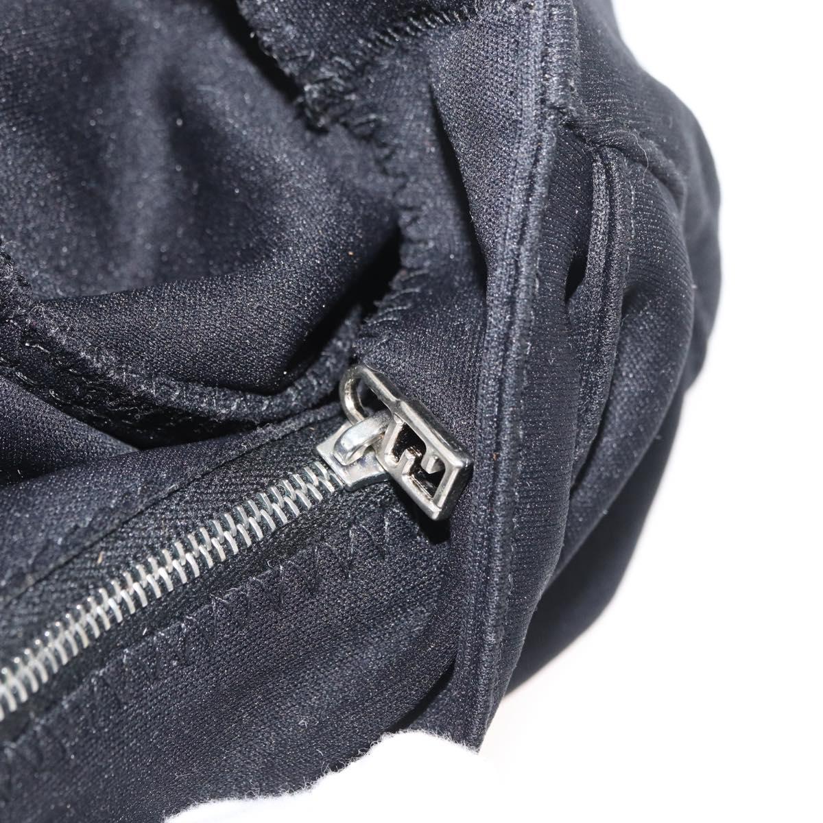 FENDI Mamma Baguette Hand Bag Nylon Black Silver Auth YKZ1005
