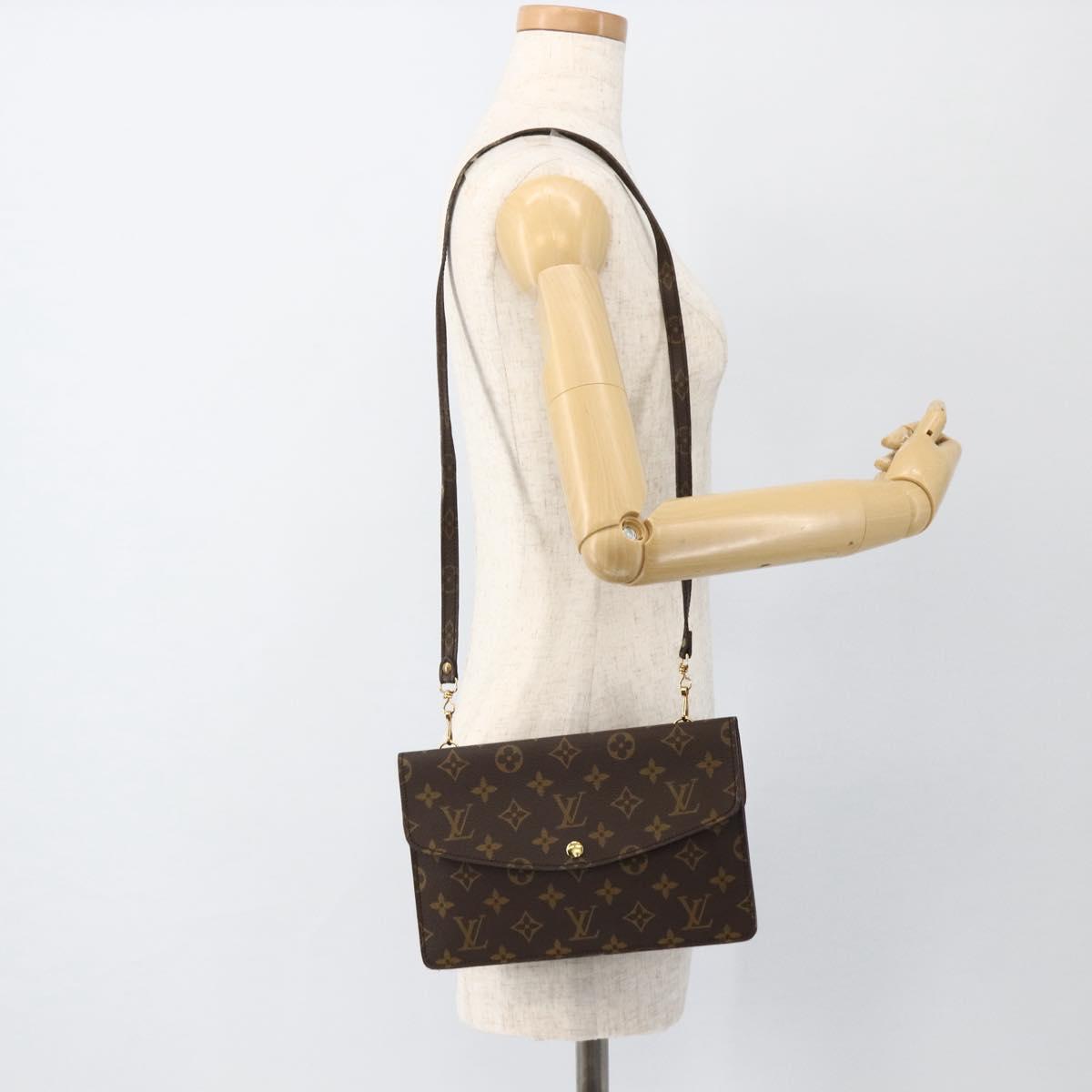 LOUIS VUITTON Monogram Double Rabat Shoulder Bag M51815 LV Auth YKZ1030
