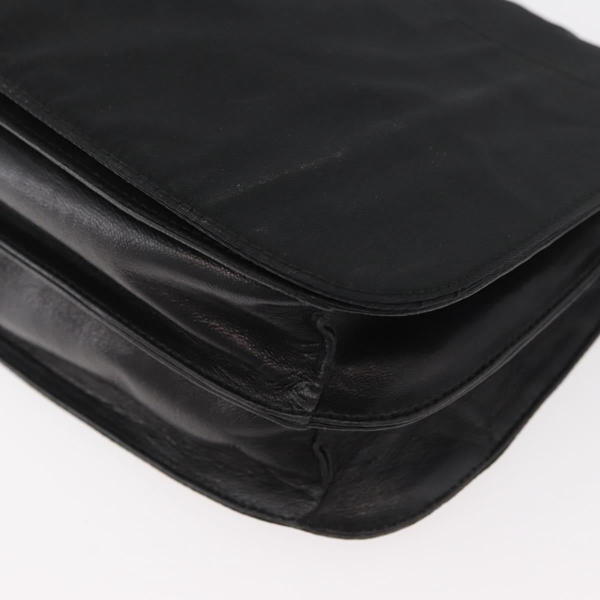 PRADA Shoulder Bag Nylon Black Silver Auth YKZ1095A