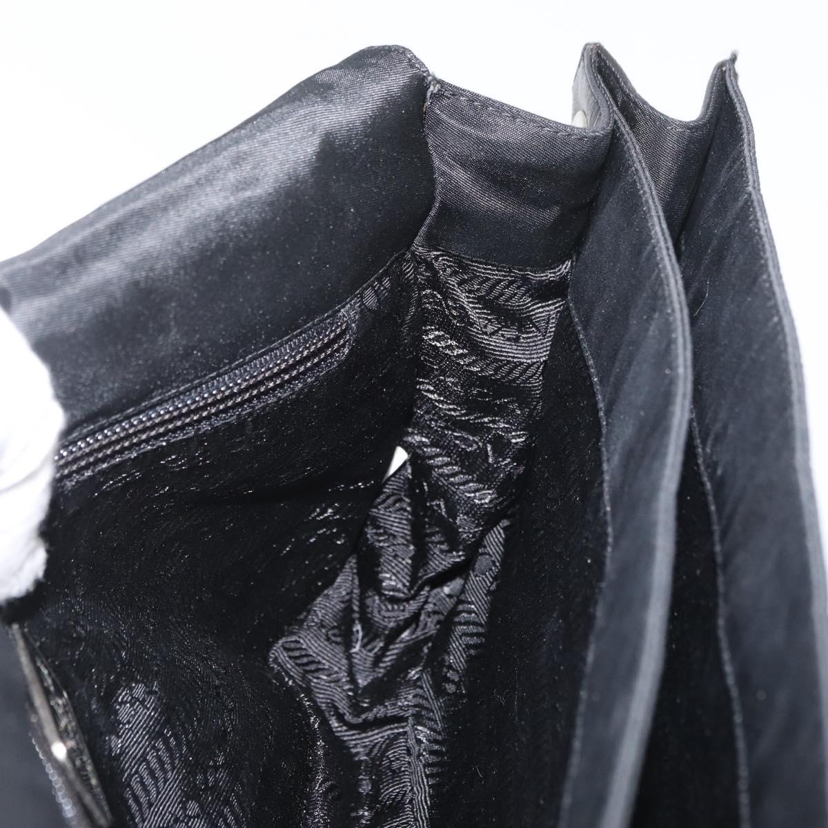 PRADA Shoulder Bag Nylon Black Silver Auth YKZ1095A