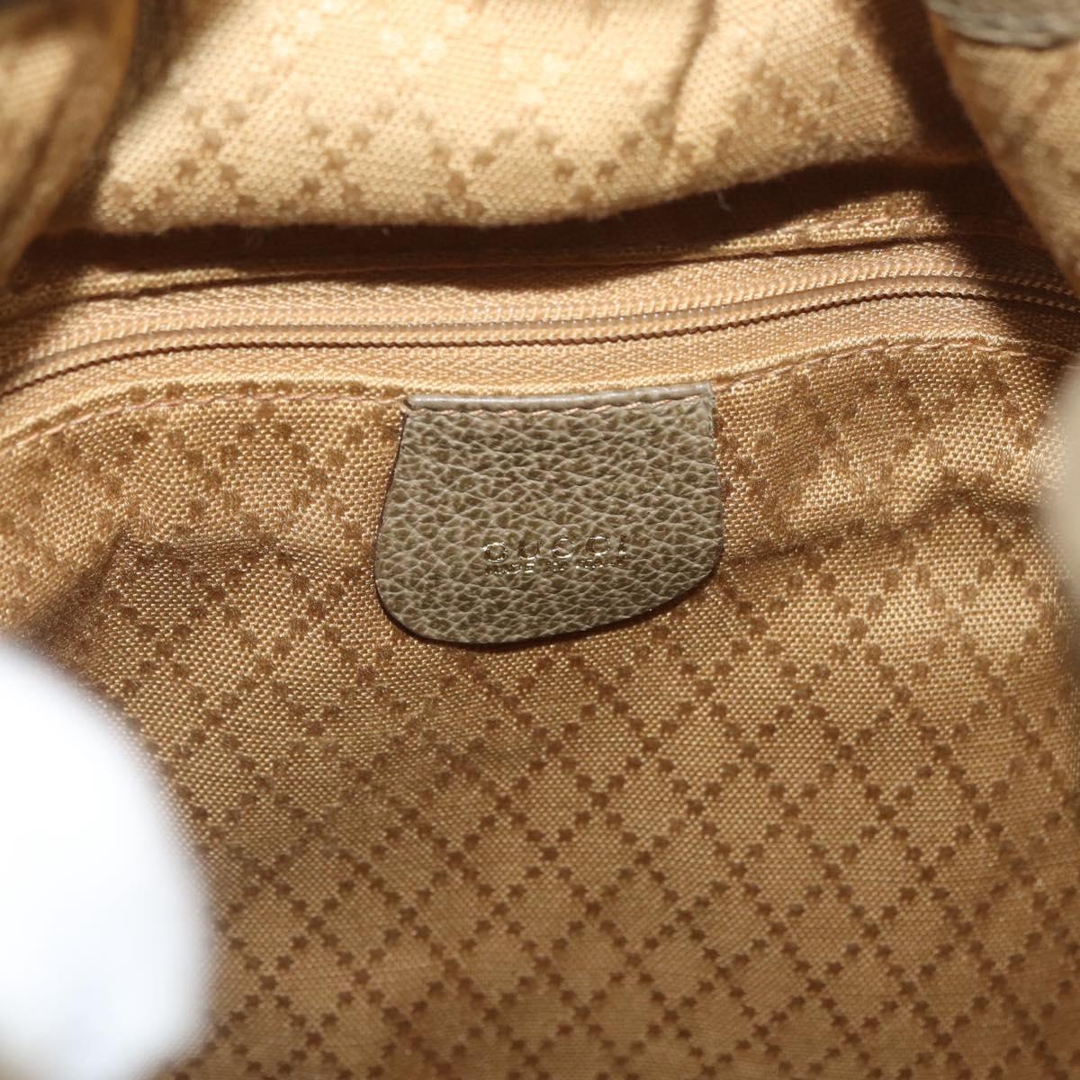GUCCI Bamboo Purse Bag Suede 2way Khaki Gold 001 2865 1657 Auth YKZ1119A