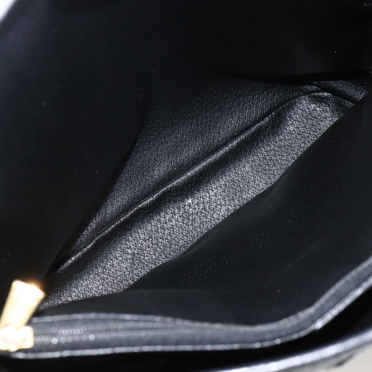 CELINE Macadam Canvas Tote Bag PVC Leather Black Gold Auth YKZ1148