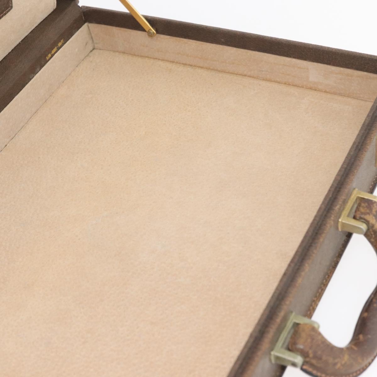 GUCCI GG Supreme Trunk PVC Beige Gold Auth YKZ1150