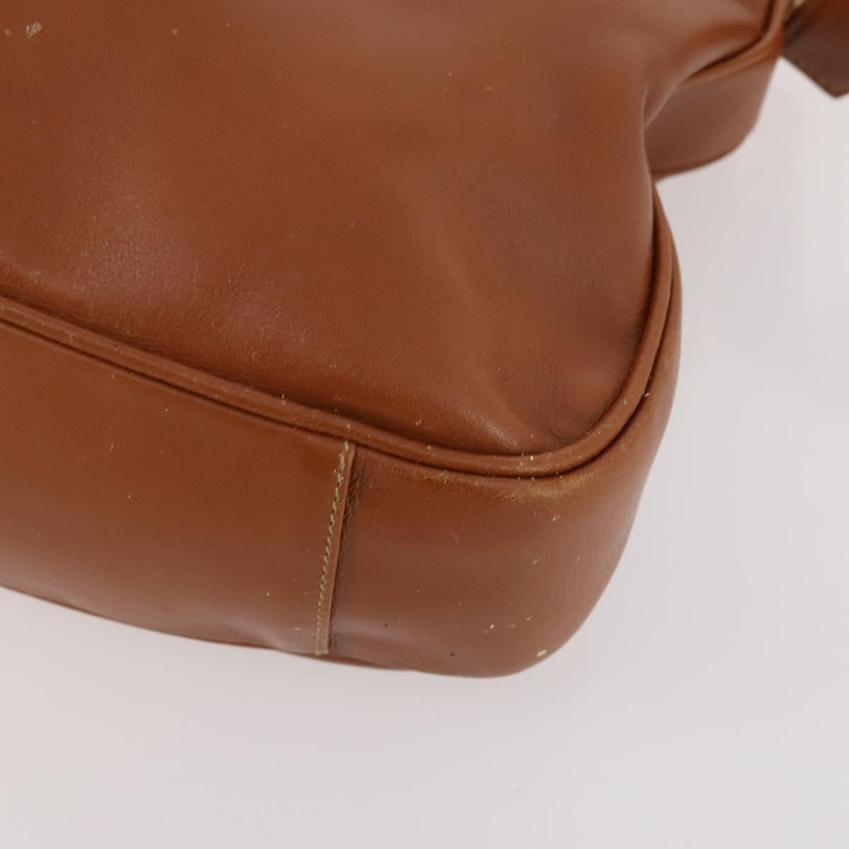 GUCCI Bamboo Shoulder Bag Leather 2way Brown Silver 001 1638 Auth YKZ1161