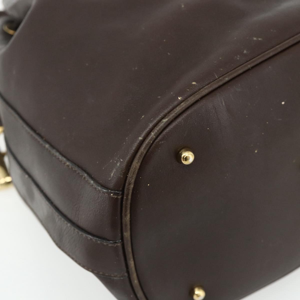 GUCCI Bamboo Purse Bag Leather 2way Brown Gold 001 2854 1657 Auth YKZ1162
