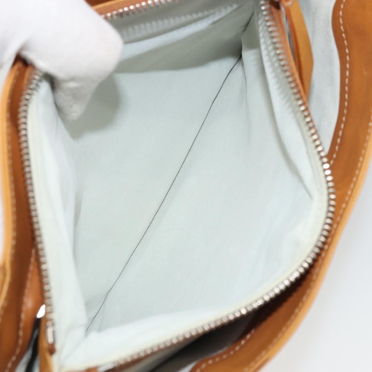 MARNI Hand Bag Leather Brown Silver Auth YKZ1166A