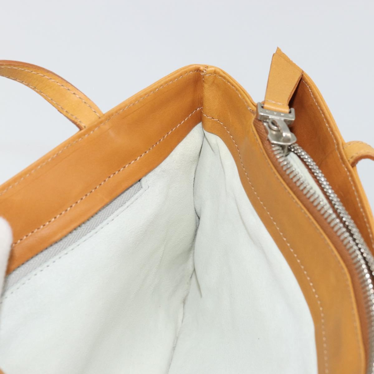 MARNI Hand Bag Leather Brown Silver Auth YKZ1166A