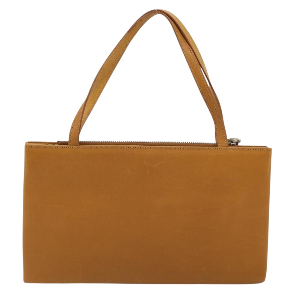 MARNI Hand Bag Leather Brown Silver Auth YKZ1166A