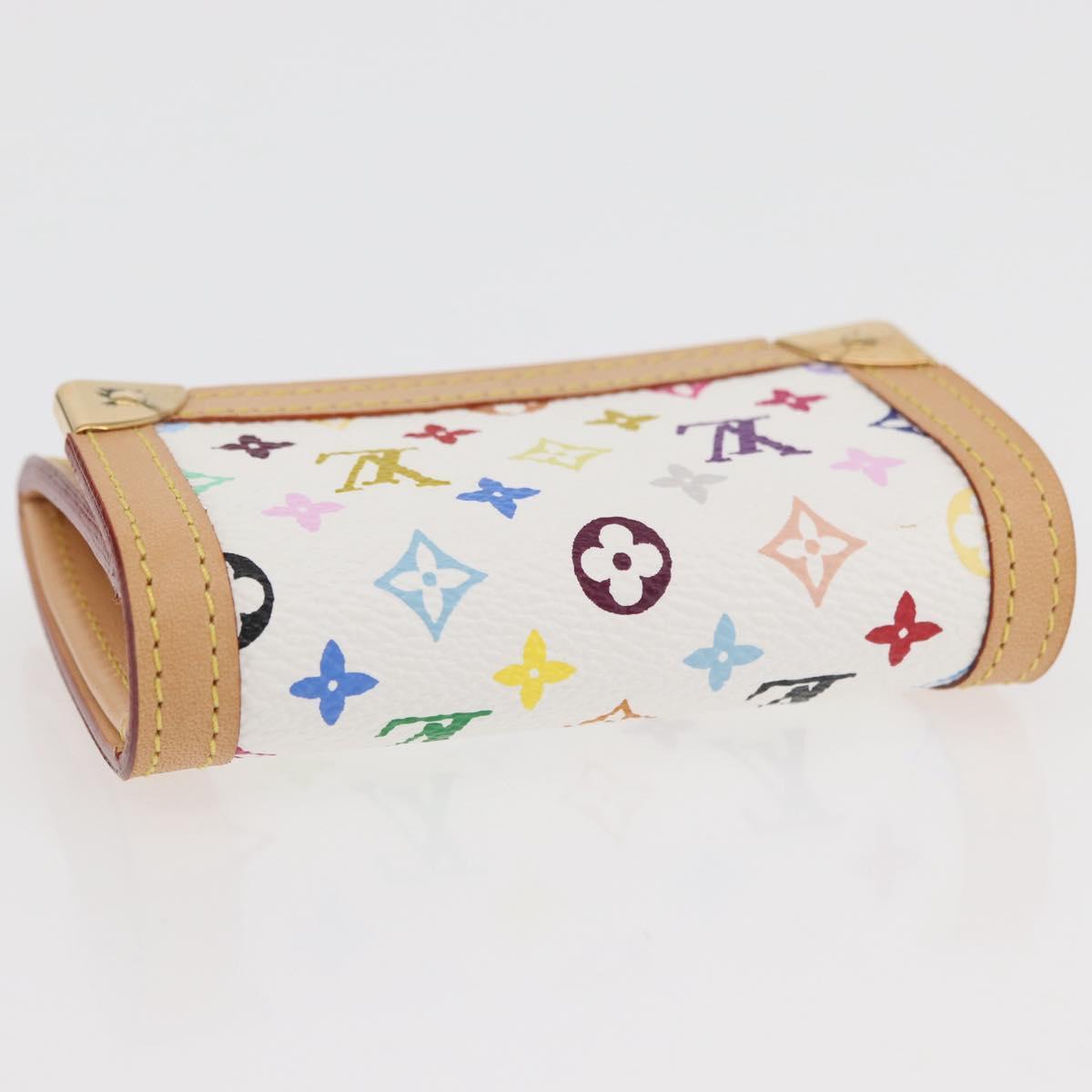 LOUIS VUITTON Multicolor Porte Monnaie Pla Coin Purse White M92657 Auth YKZ1168V