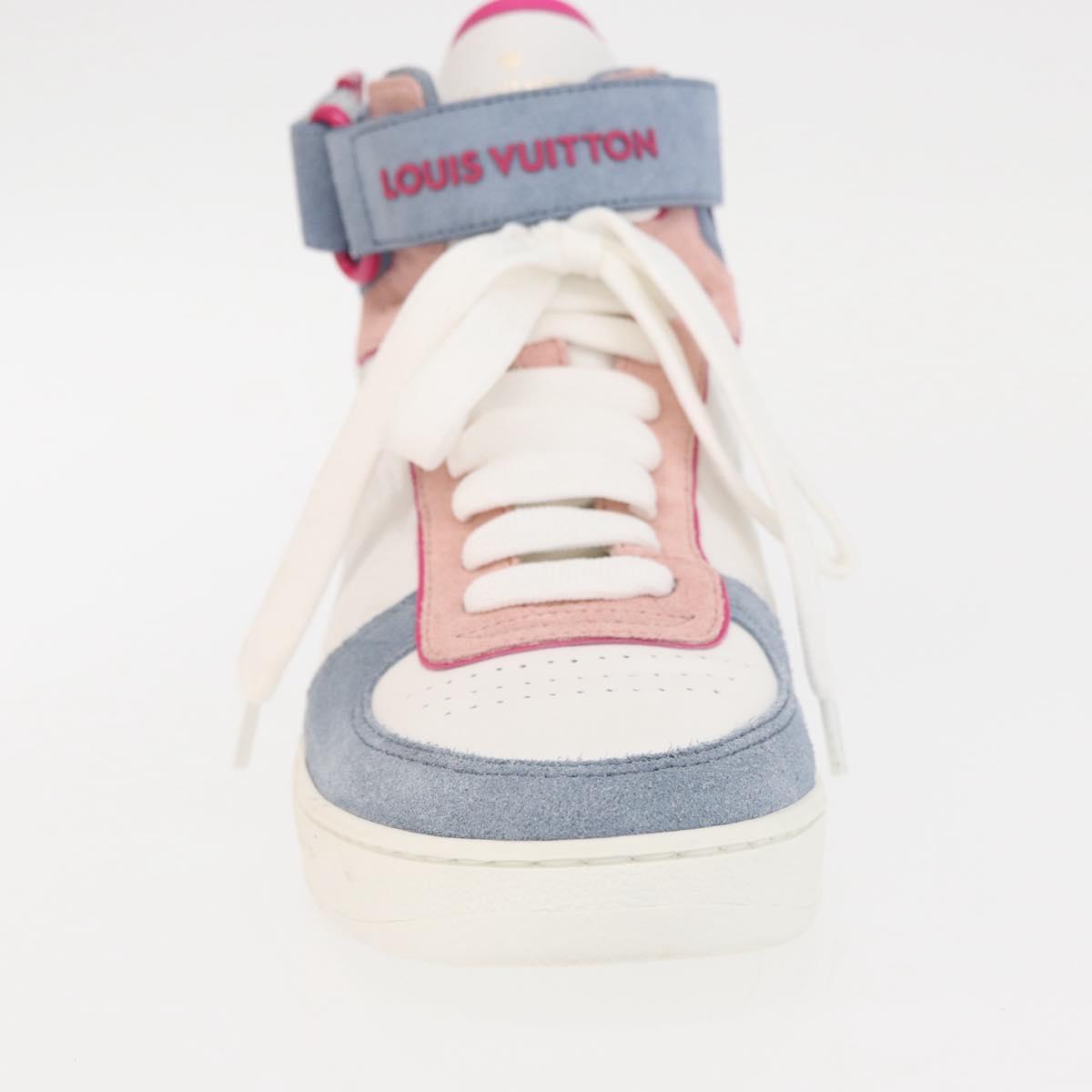 LOUIS VUITTON Boon Box Line High Cut Sneakers White LV Auth YKZ1186M