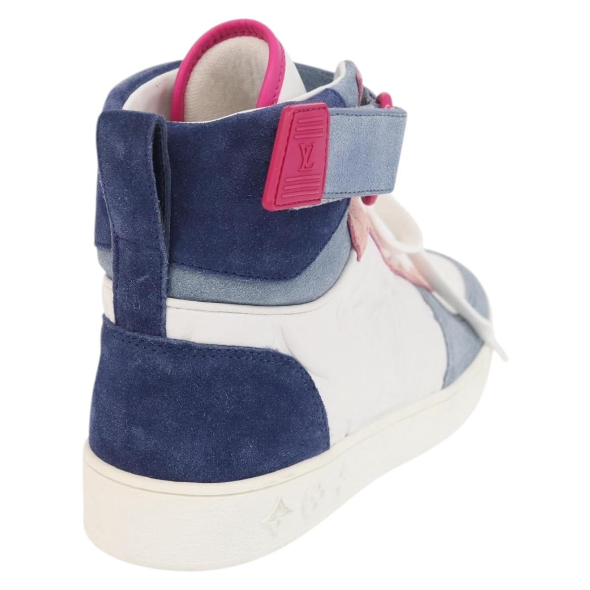 LOUIS VUITTON Boon Box Line High Cut Sneakers White LV Auth YKZ1186M