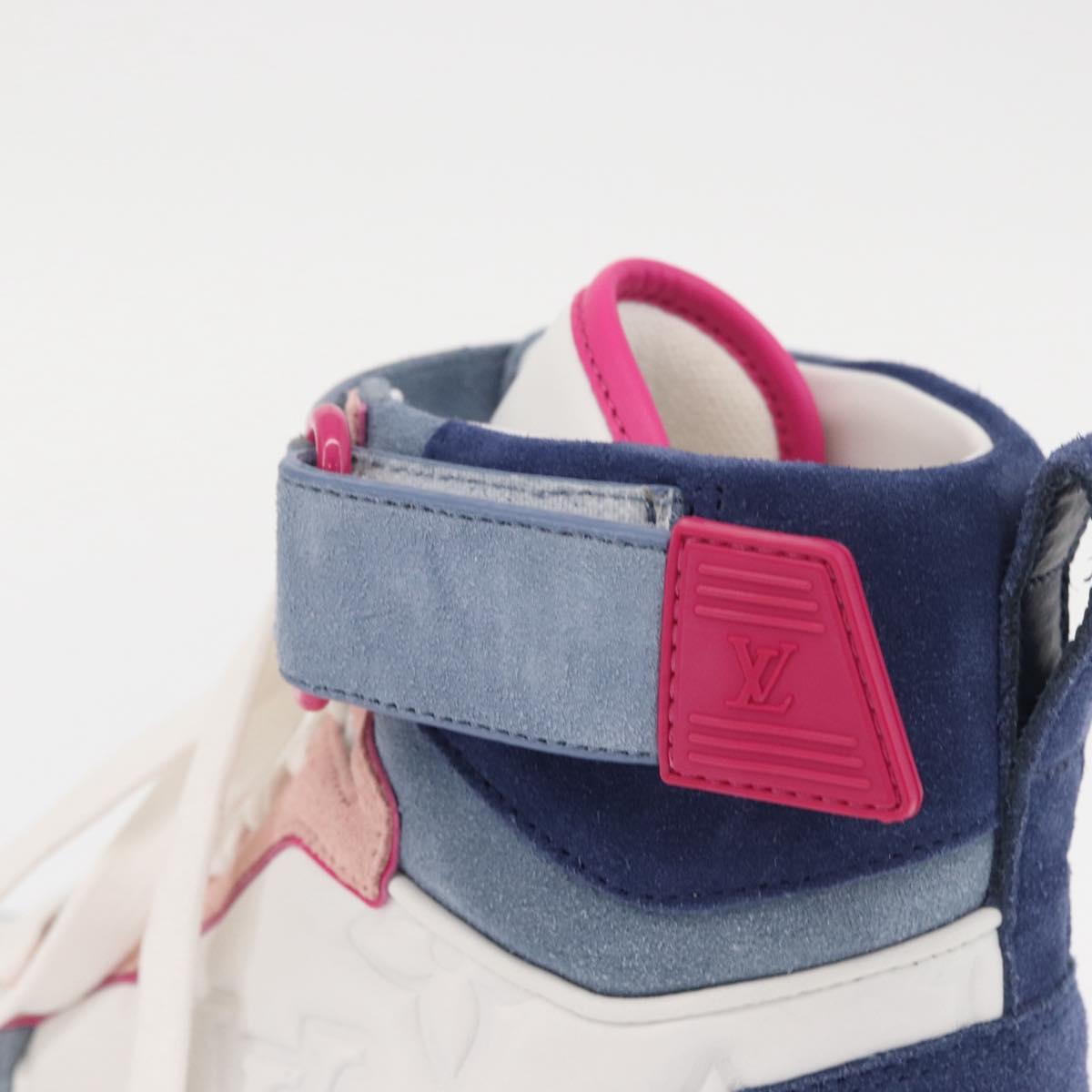 LOUIS VUITTON Boon Box Line High Cut Sneakers White LV Auth YKZ1186M