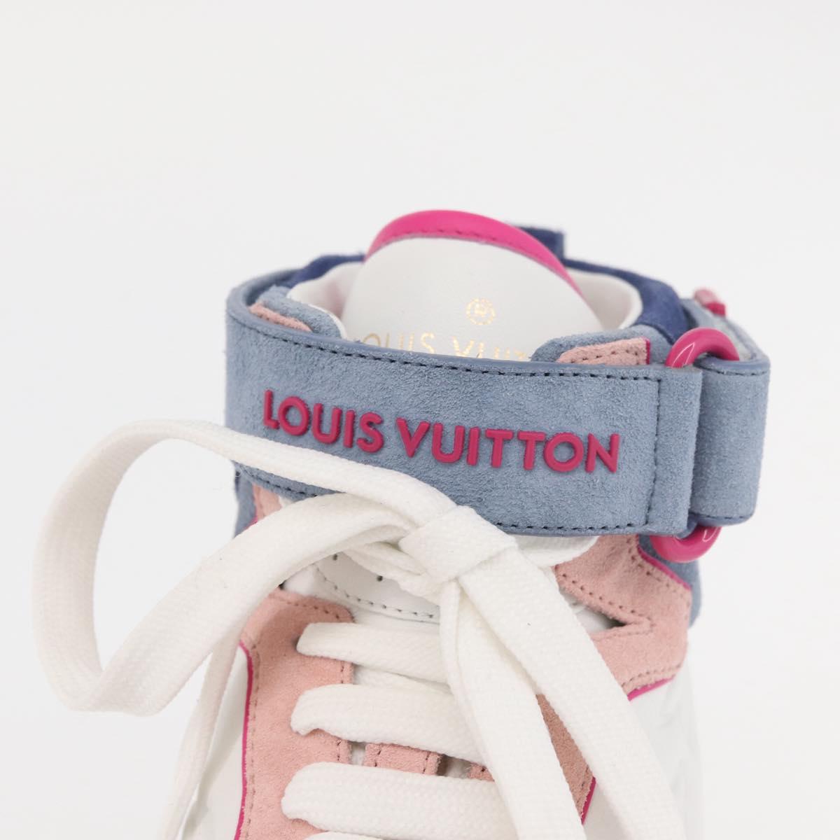 LOUIS VUITTON Boon Box Line High Cut Sneakers White LV Auth YKZ1186M