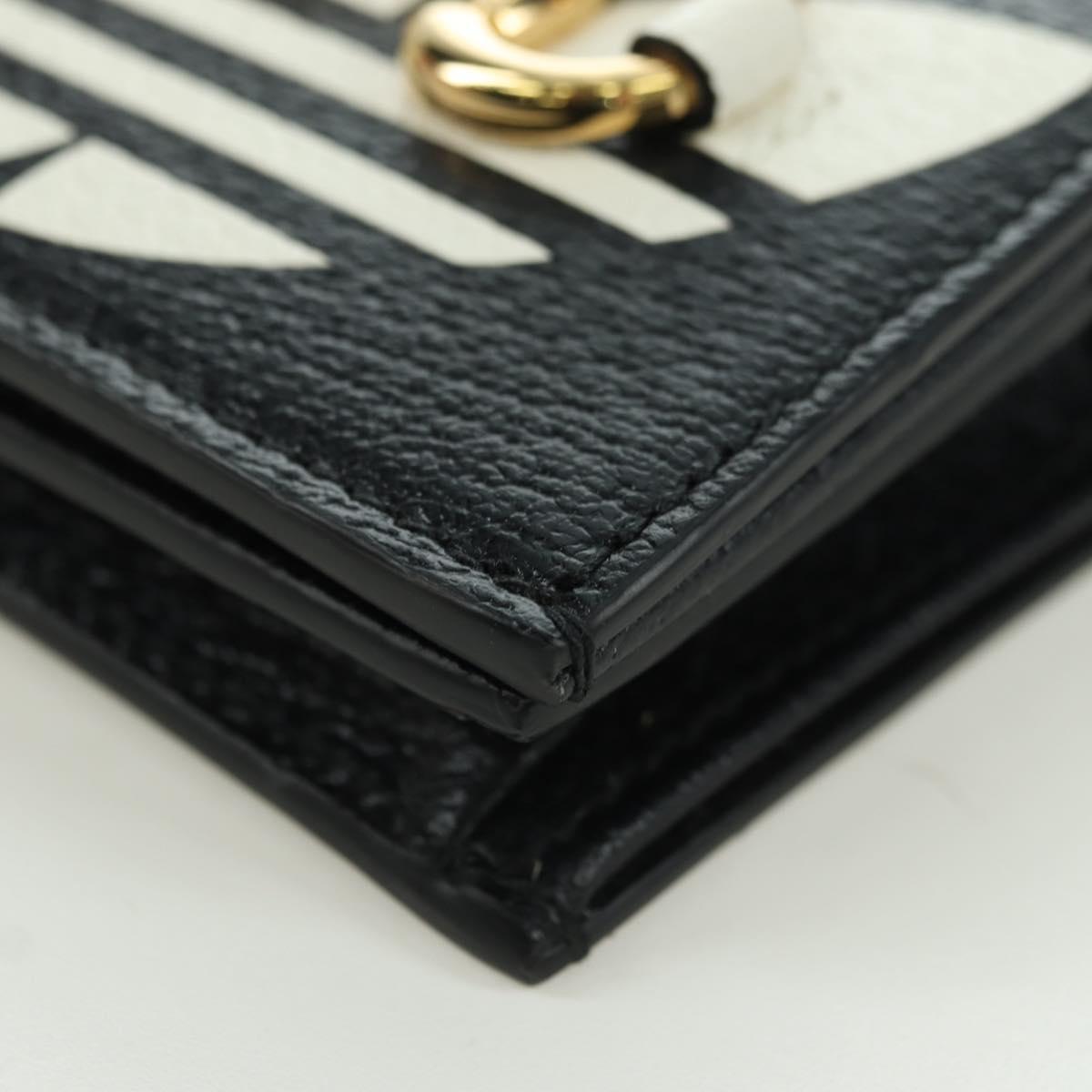 GUCCI Horsebit Shoulder Wallet Leather Adidas Black Gold 702248 Auth YKZ1233M