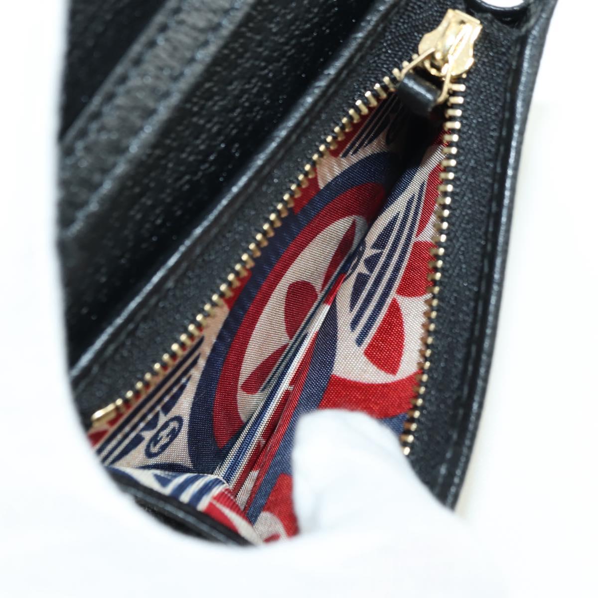 GUCCI Horsebit Shoulder Wallet Leather Adidas Black Gold 702248 Auth YKZ1233M