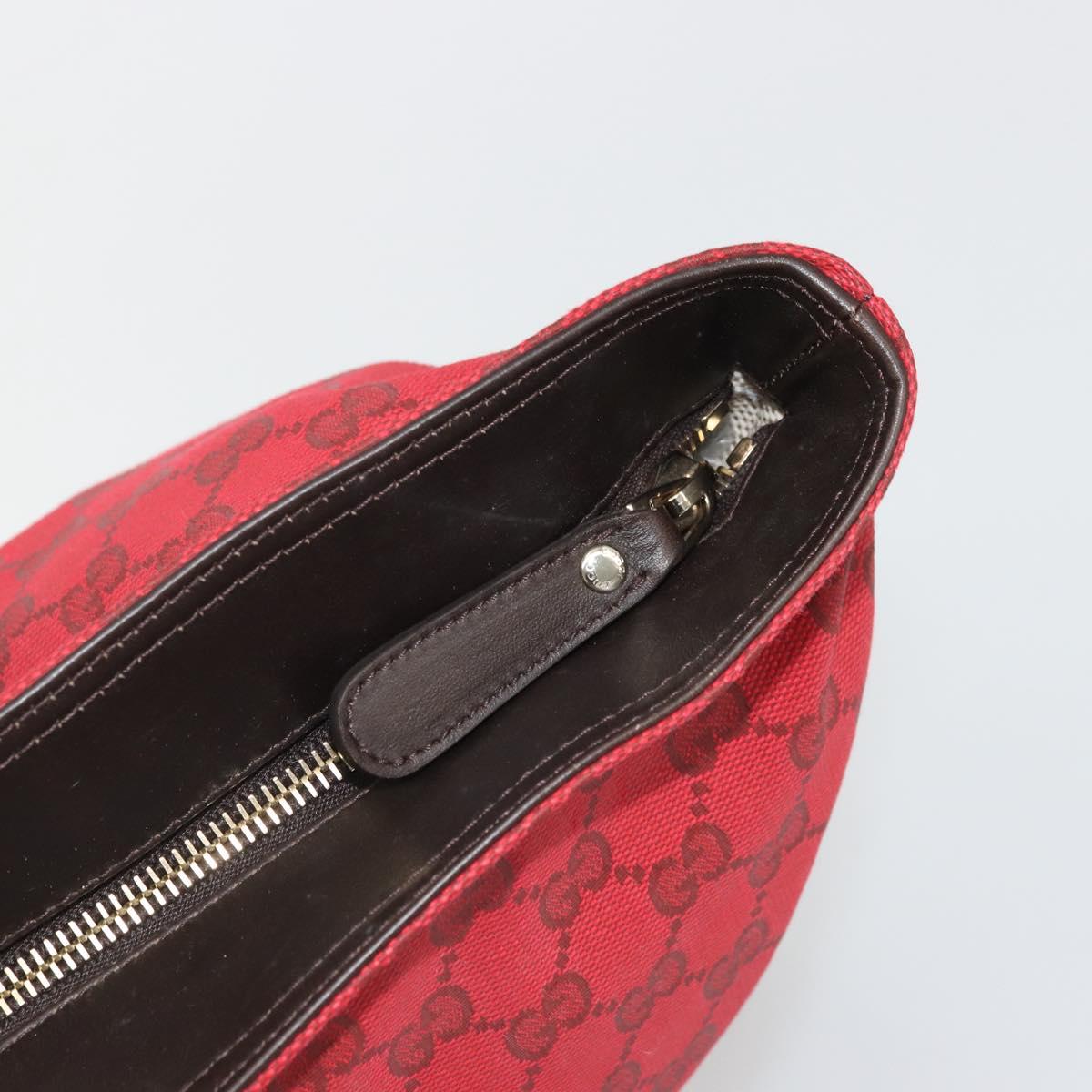 GUCCI GG Canvas Tote Bag Red Gold 308928 Auth YKZ1284A