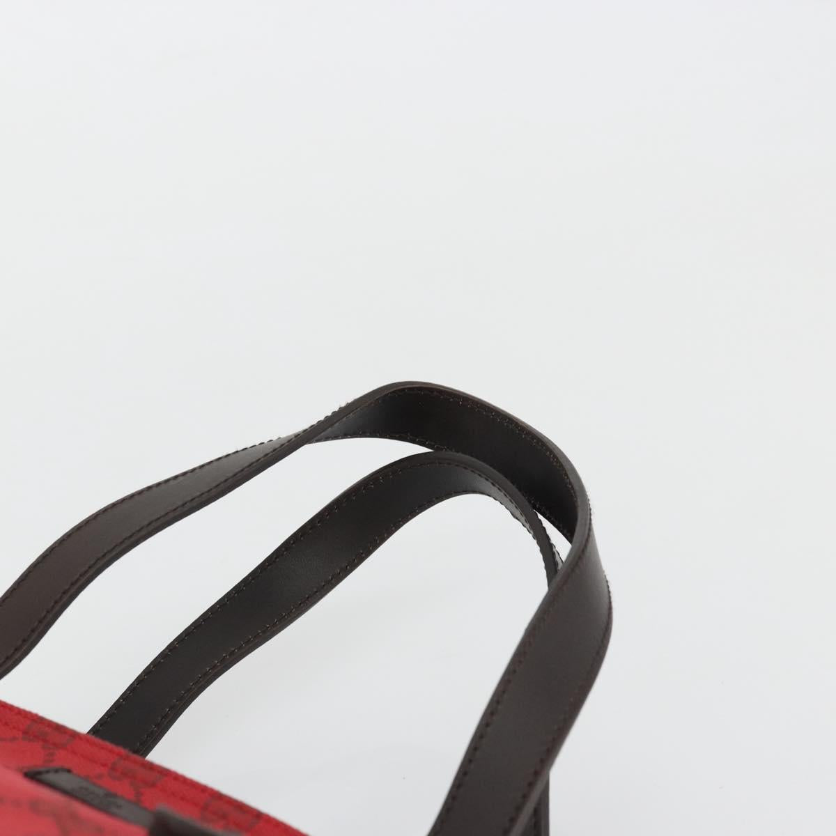 GUCCI GG Canvas Tote Bag Red Gold 308928 Auth YKZ1284A